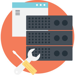 Web Server Maintenance Flat Icon