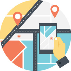 Android GPS Tracker Flat Icon