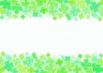 Fototapeta premium 四つ葉のクローバーが上下に広がる背景イラスト no.02
