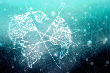 2d illustration world map abstract background
