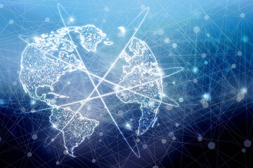 2d illustration world map abstract background
