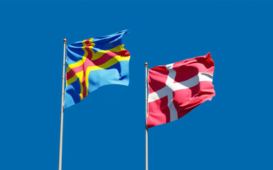 Flags of Denmark and Aland Islands.