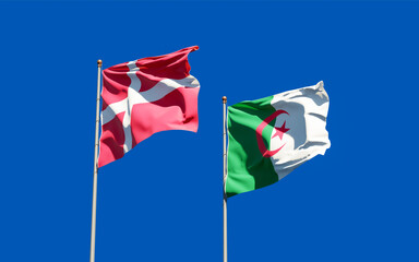 Flags of Denmark and Algeria.