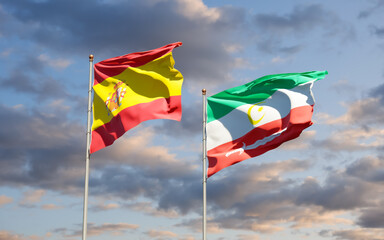 Flags of Bangsamoro and Spain.