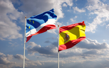 Flags of Gagauzia and Spain.