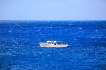 boat in the sea, Oahu island, hawaii