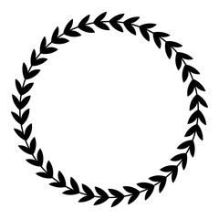 Hand-drawn Floral wreath on white background-Vector Illustration