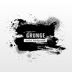 Vector black brush paint background for text boxes,frame,banner,ink splatter,halftone.