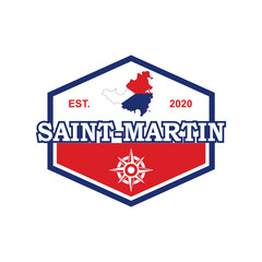 Saint Martin Map Vector , America Logo