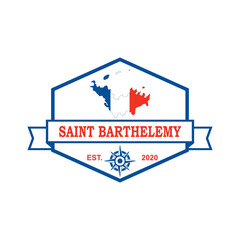 Saint Barthelemy Map Vector , Country Logo