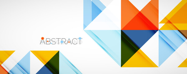 Geometric abstract background. Techno color triangle shapes. Vector illustration for covers, banners, flyers and posters and other designs