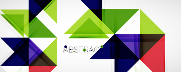 Geometric abstract background. Techno color triangle shapes. Vector illustration for covers, banners, flyers and posters and other designs