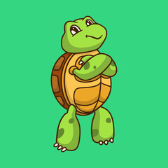 cartoon animal design cool tortoise cute mascot logo
