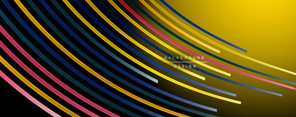 Abstract colorful lines vector background. Internet, big data and technology connections concept, abstract template