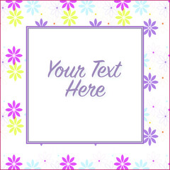 Flower Pattern Border - Photo Frame - Card - Invitation - Vector