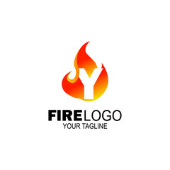 initial Letter Y fire logo design. fire company logos, oil companies, mining companies, fire logos, marketing, corporate business logos. icon. vector