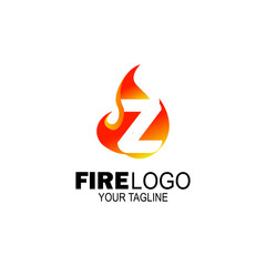 initial Letter Z fire logo design. fire company logos, oil companies, mining companies, fire logos, marketing, corporate business logos. icon. vector