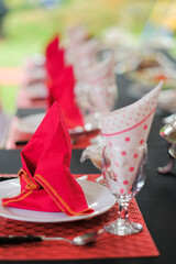 Close up of centerpiece at wedding reception