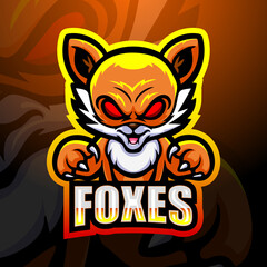 Fox mascot esport logo design