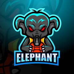 Basketball  elephant player mascot logo design