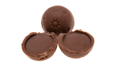 chocolate truffles isolated