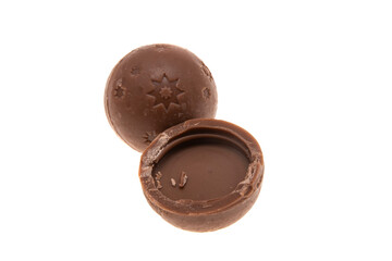 chocolate truffles isolated