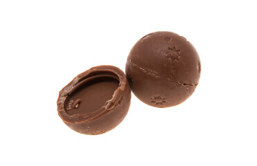 chocolate truffles isolated