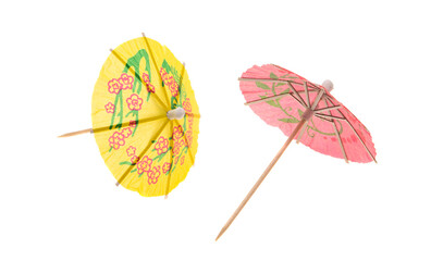cocktail umbrellas isolated