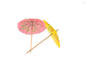 cocktail umbrellas isolated