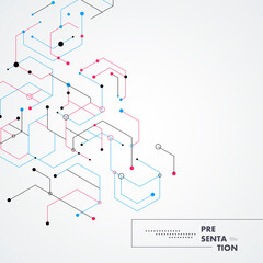 Vector design template. Communication concept. Abstract tech design with hexagon