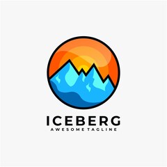 Iceberg abstract logo design vector