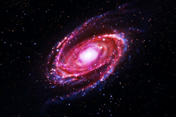 Beautiful spiral galaxy on a dark background. Elements of this image furnished by NASA