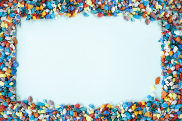 banner mock up background. empty space for your text. Colored stones. background small stones
