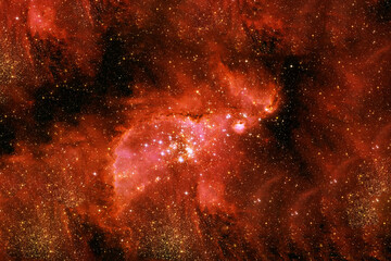 Red galaxy in deep space. Elements of this image were furnished by NASA.
