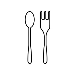 Spoon and fork outline icon