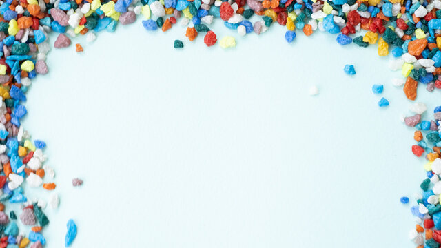 banner mock up background. empty space for your text. Colored stones. background small stones
