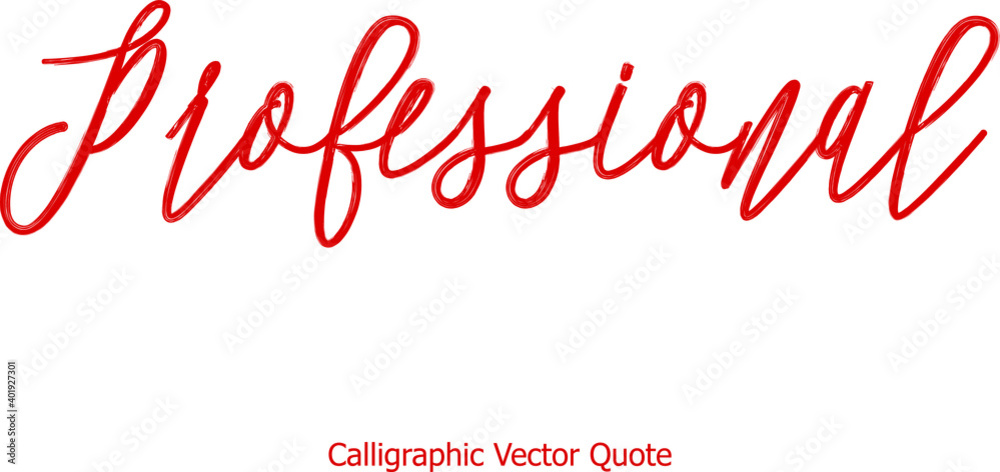 Fototapete professional beautiful cursive typography red color text