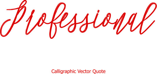Fototapeta na wymiar Professional Beautiful Cursive Typography Red Color Text