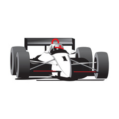 Speeding Racing Car, racetrack design isolated on a white background in EPS10