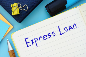 Financial concept about Express Loan with sign on the sheet.