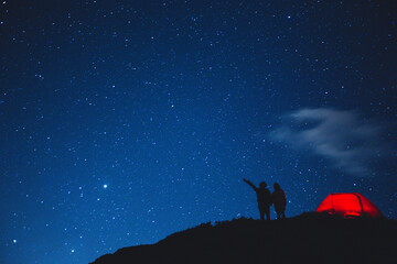 Night starry sky, Milky Way, Oahu, Hawaii