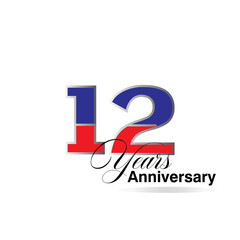 12 Year Anniversary celebration Vector Template Design Illustration