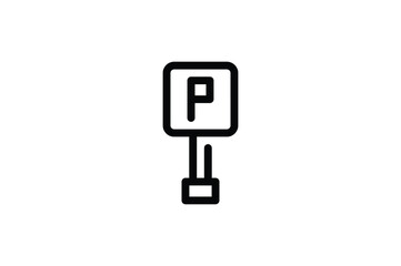 Mall Outline Icon - Parking Sign