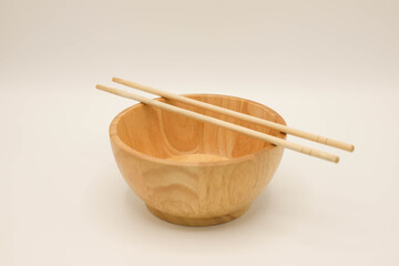 Food bowl and chopsticks Waiting to bring food or noodles Put to eat