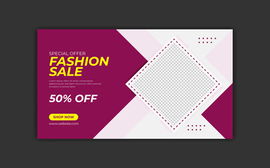 Fashion sale web banner and social media post