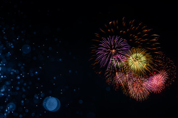 Fireworks with Abstract bokeh background
