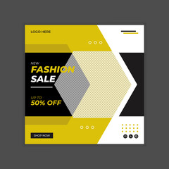 Modern fashion sale instagram banner and social media post template