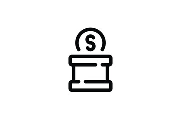 Mall Outline Icon - Charity Box