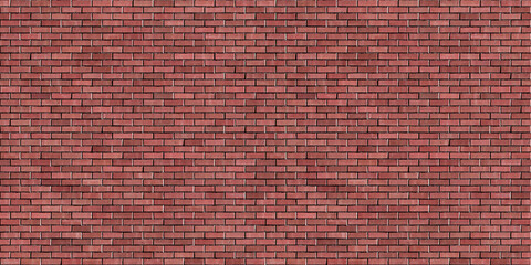 Running Bond Red Brick Wall Seamless Pattern Background