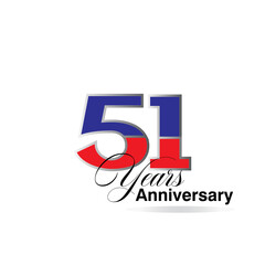 51 Year Anniversary celebration Vector Template Design Illustration